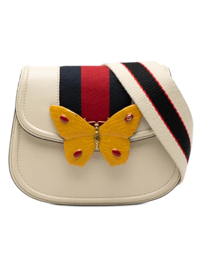 Gucci - Pre-Loved Small Calfskin Web Linea Butterfly Totem Crossbody