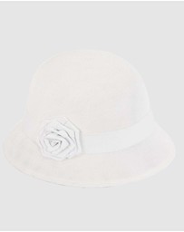 Max Alexander - Cloche White Rose Bucket Hat