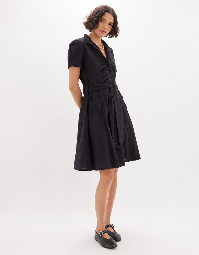 Amelius - Anita Cotton Pintucked Shirt Dress