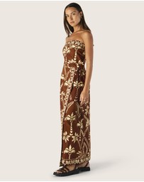 MOS The Label - Deia Print Strapless Dress