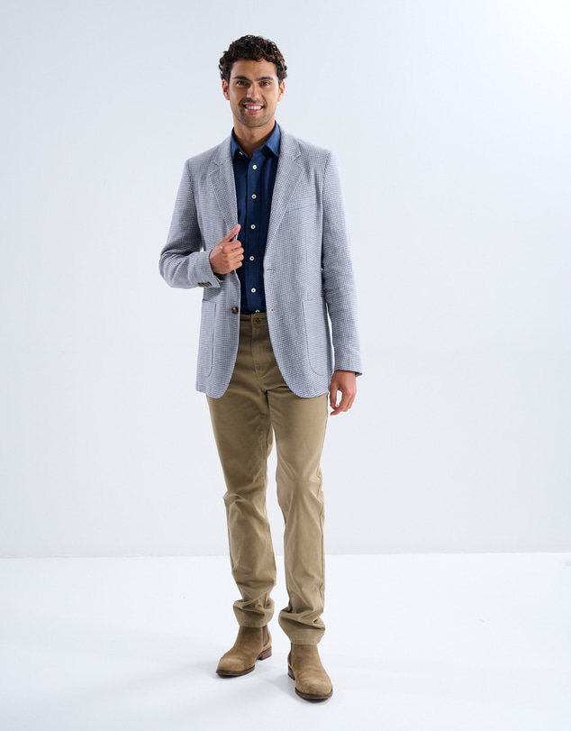 3 Wise Men - 3 Wise Men Alistair Blue Linen Blazer