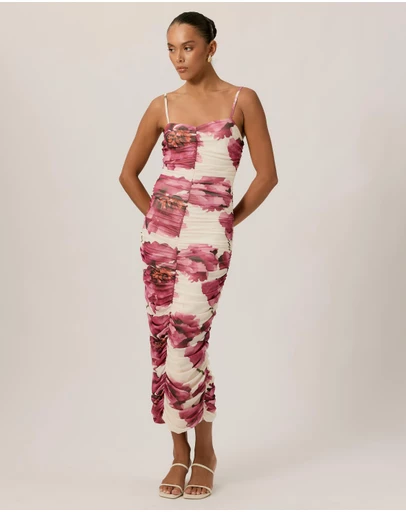 Tussah - Eloise Printed Gathered Midi Dress