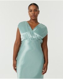 Third Form - Satin Cross Over Gather Dress