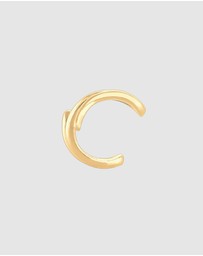 Elli Jewelry - Earrings Earcuff Curved Geo Basic 925 Sterling Silver Gold Plated
