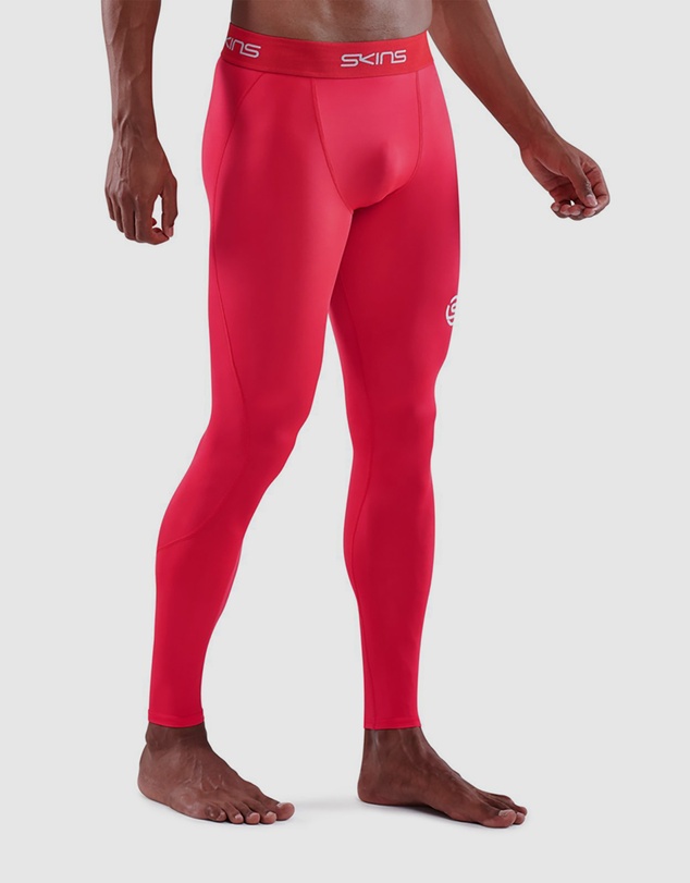 SKINS - SKINS Compression Men's Series-1 Running/Gym Long Tight Activewear Red