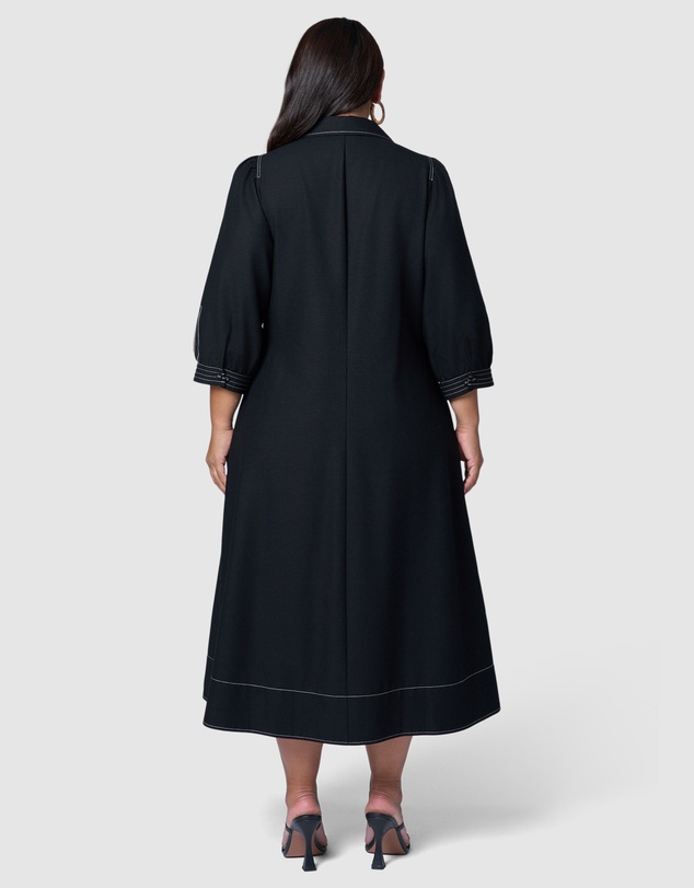 Sunday In The City - Midnight Muse Midi Shirt Dress