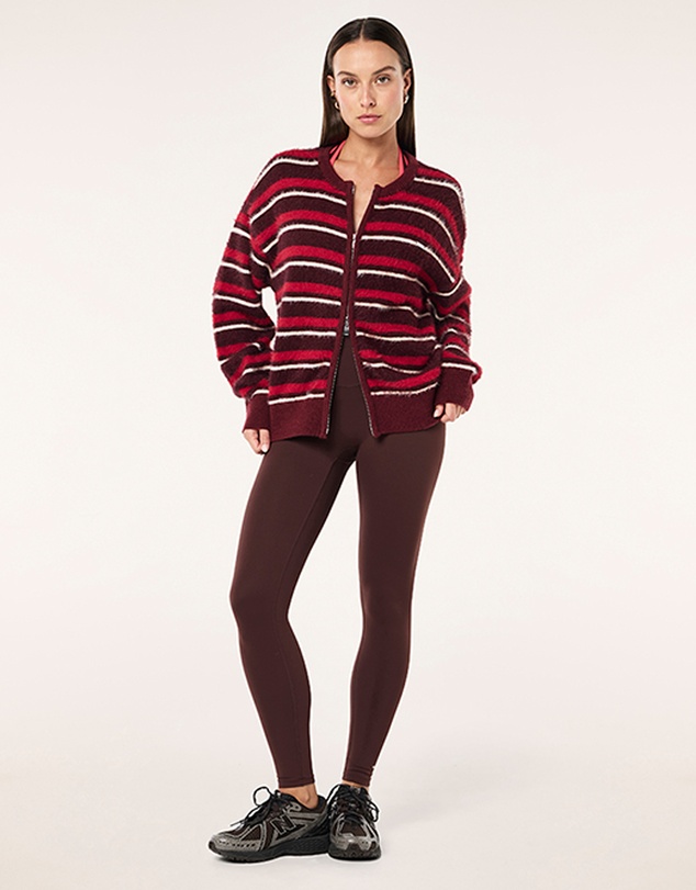 P.E Nation - Sable Stripe Knit Bomber Jacket