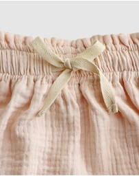 WITH LOVE FOR KIDS - Cotton Muslin Paperbag Shorts - Babies - Kids