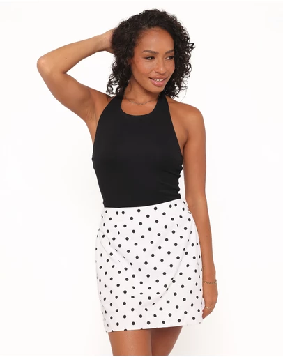 Petal & Pup - Luna Mini Skirt - White Polka Dot