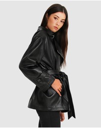 Belle & Bloom - BFF Belted Leather Jacket