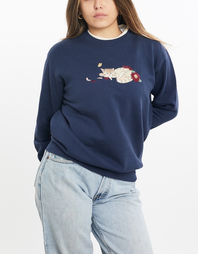 Vintage by The Real Deal - Pre Loved - Vintage 90s Cat Sweatshirt