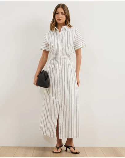 Atmos&Here - April Cotton Poplin Midi Shirt Dress