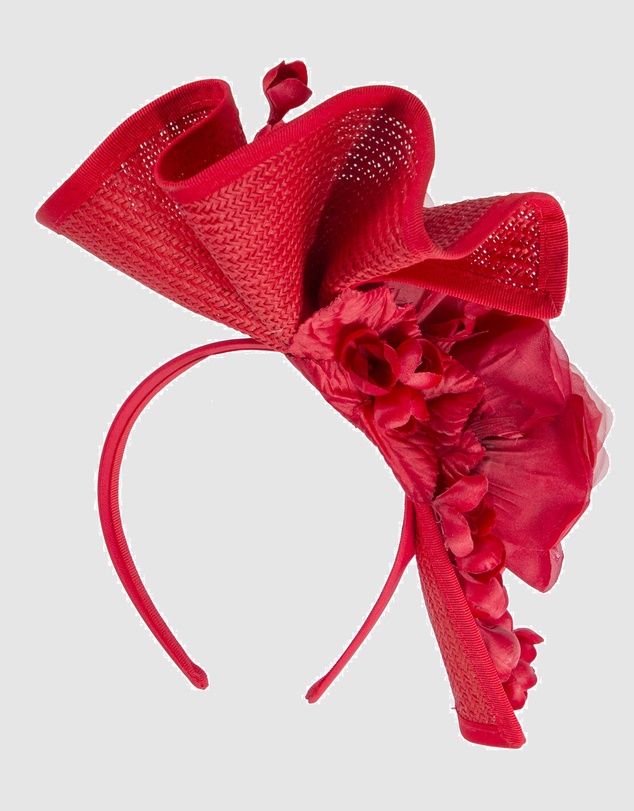 Fillies Collection - Bespoke Sculpted Red Racing Fascinator
