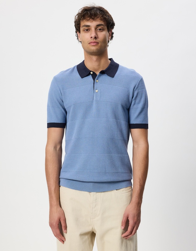 Scotch & Soda - Knitted Tone On Tone Striped Regular Fit Polo