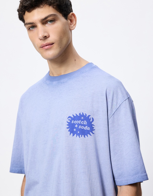 Scotch & Soda - Front And Back Artwork Loose Fit Cold-Dyed T-Shirt