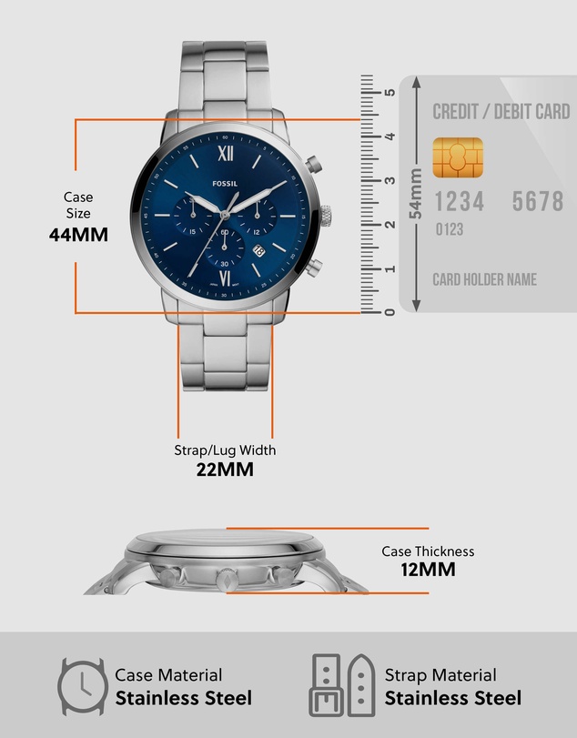 Fossil - Neutra Silver Tone Chronograph Watch