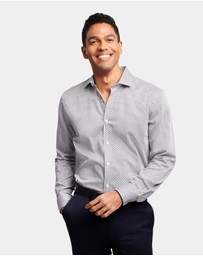 Brooksfield - ABSTRACT PRINT SLIM FIT DRESS SHIRT