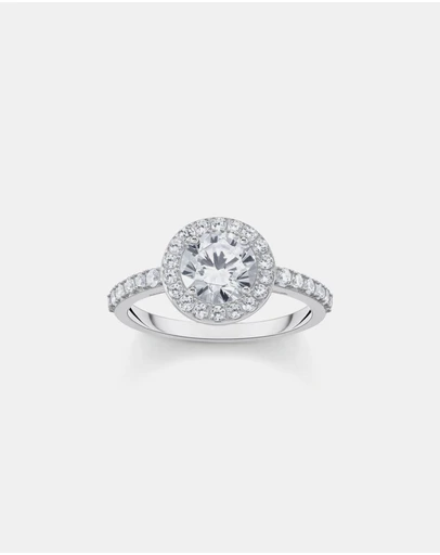 THOMAS SABO - Halo ring with white zirconia in brilliant cut