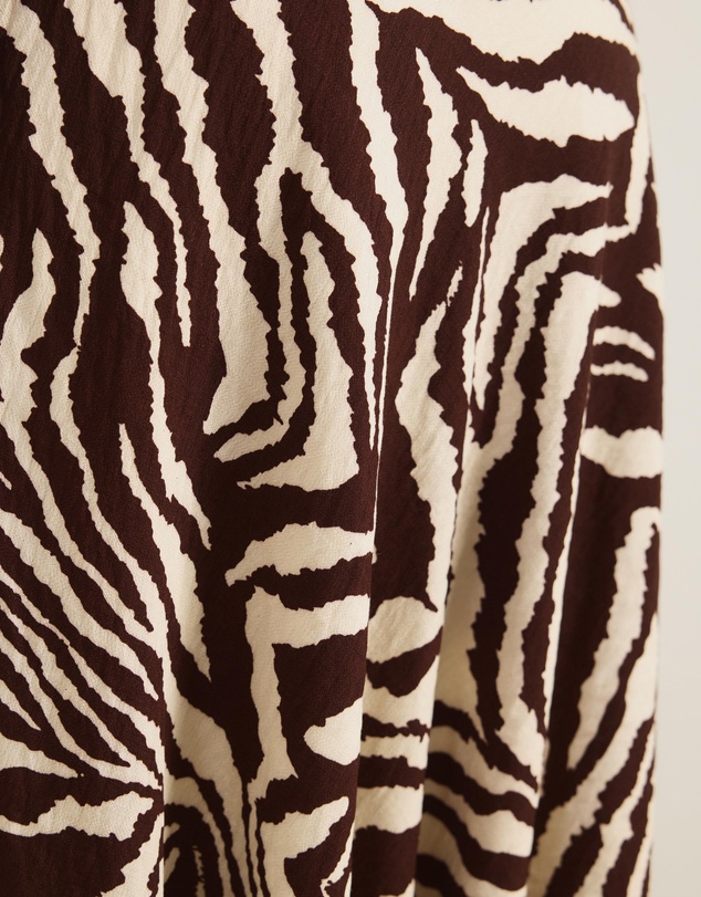 Atmos&Here - Zebra Printed Handkerchief Knee Length Skirt