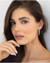 Mestige - Madelyn Hoops - Silver Plated