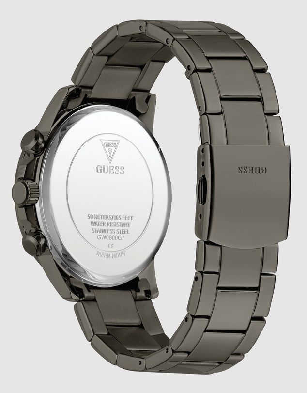 GUESS - GUESS Mens Gunmetal-Tone Multifunction Watch