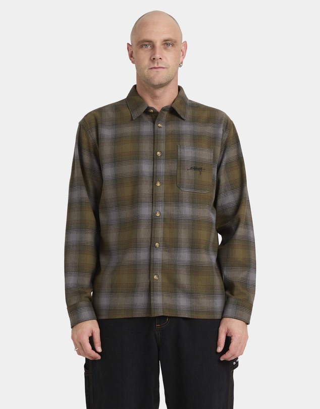 Billabong - Mens Script Long Sleeve Flannel Shirt