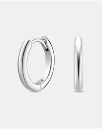 Mestige - Faith Cross Hoops - Silver Plated