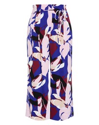 City Chic - Plus size Wild Fern Print Wide Leg Pant - cobalt blue