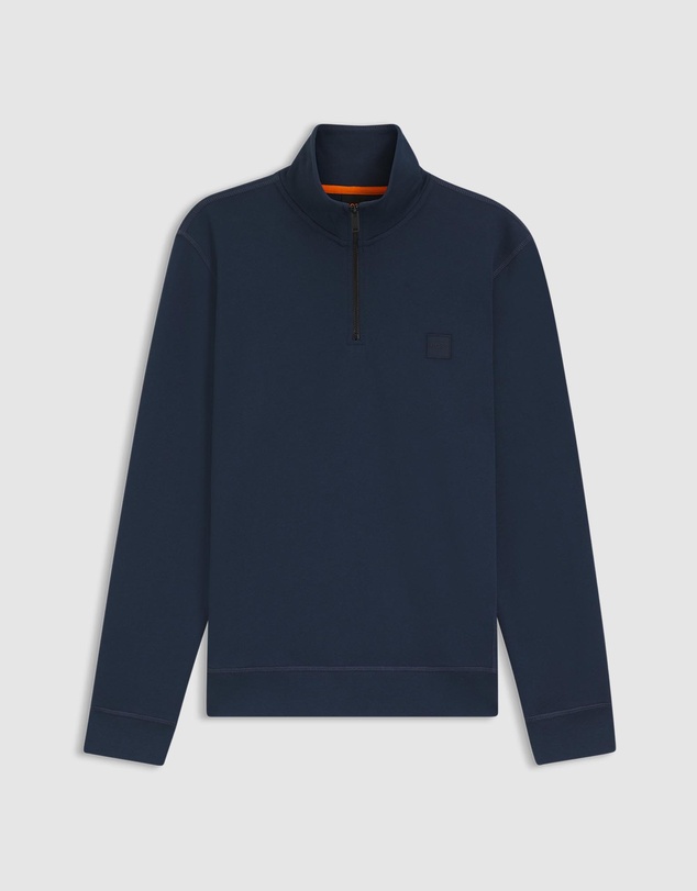 BOSS - Cotton-Terry Sweatshirt With Zip Collar