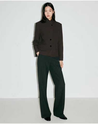 M.N.G - Houndstooth Blazer with High Neck
