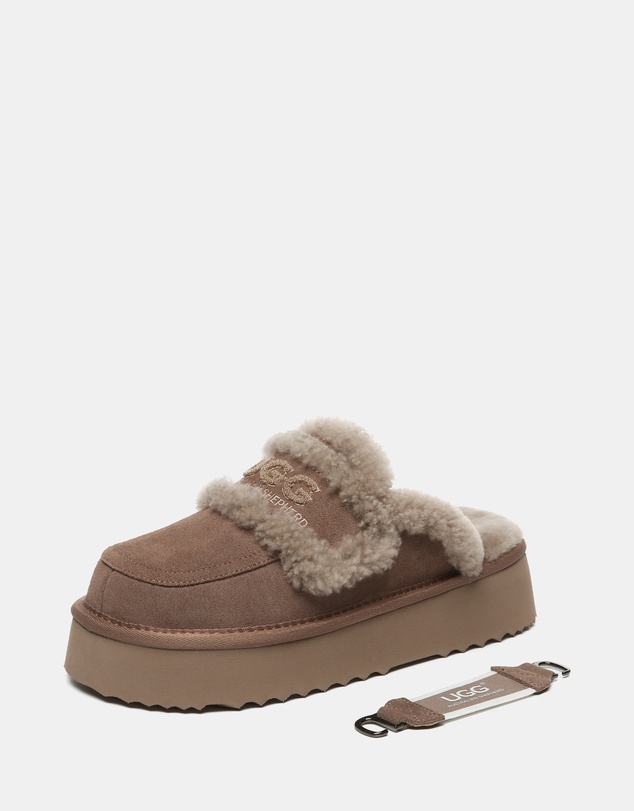 EVERAU - Australian Shepherd Ugg Rilee Platform Cow Suede Upper House Shoes