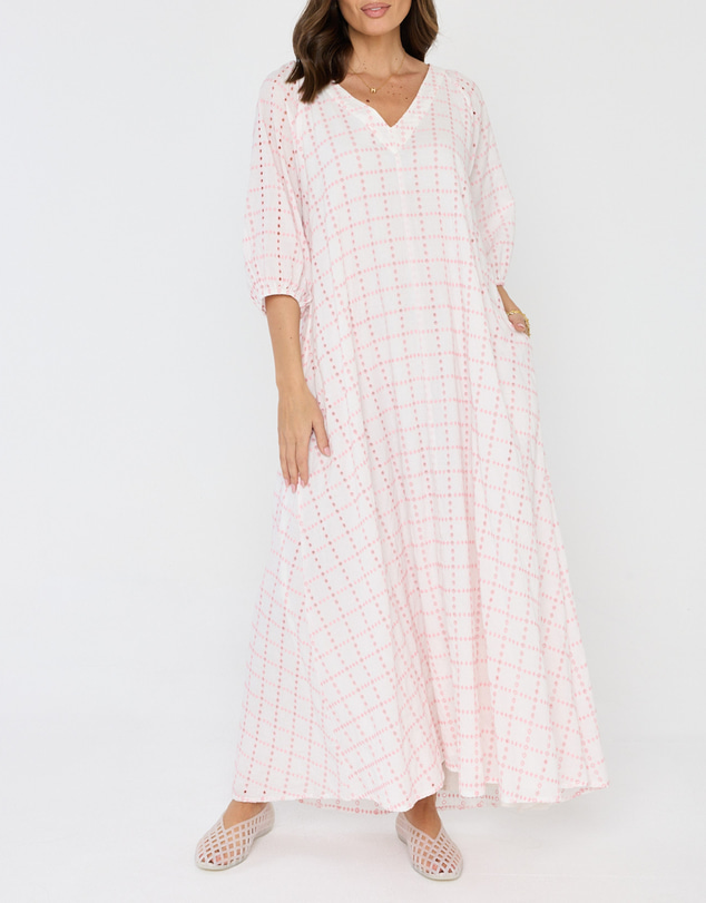 ALEXANDRA - Romi Maxi Dress White/Pink