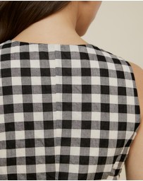 The Fated - Lorne Check Button Dress
