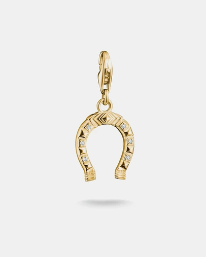 THOMAS SABO - Gold-Plated Horseshoe Charm with White Zirconia