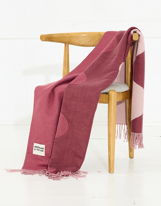 Morgan & Taylor - Nami Throw Blanket in Pink and Brown Waves
