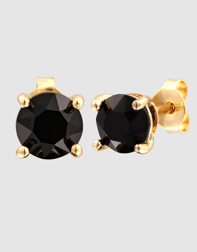 Kuzzoi - ICONIC EXCLUSIVE - Crystal Stud Earrings in Gold-Plated 925 Sterling Silver