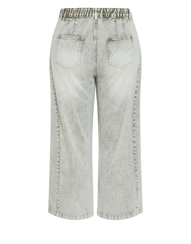 City Chic - Plus size Harley Fit Tess Barrel Leg Ankle Grazer Jean - sage acid wash
