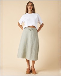 CAMIXA - Maddie Linen Midi Skirt