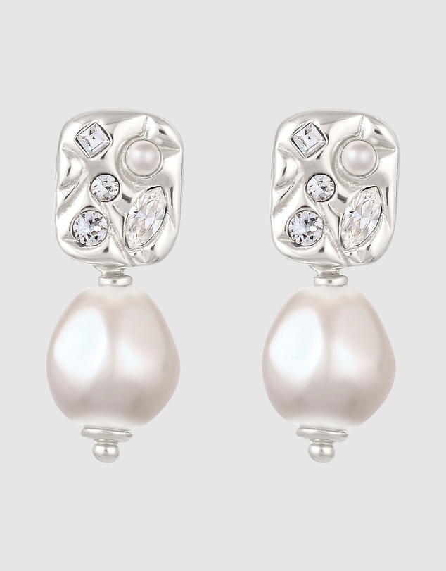 Elli Jewelry - Baroque Swarovski® Pearl Drop Earrings in 925 Silver