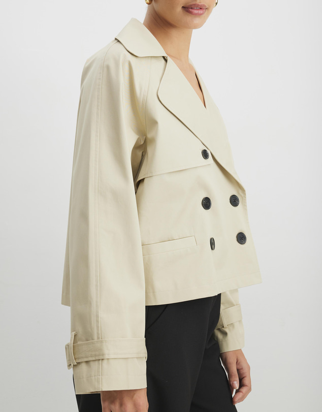 AERE - Lucie Organic Cotton Cropped Trench