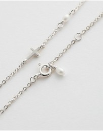 SAINT VALENTINE - Cross & Pearl Bracelet - Silver - ICONIC EXCLUSIVE