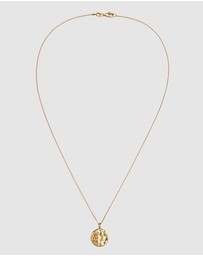 Elli Jewelry - Soleil Textured Medallion Necklace in Gold-Plated 925 Sterling Silver