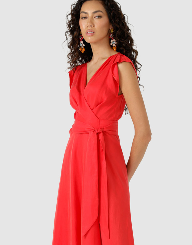 SACHA DRAKE - Xenia Wrap Dress In Fire
