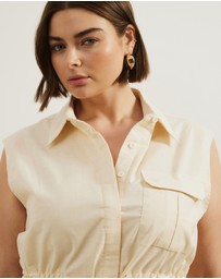 Atmos&Here Curvy - Charlotte Sleeveless Longline Linen Top