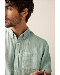 NEXT - Short Sleeve Linen Blend Shirt Button Down Collar