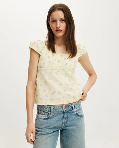 Cotton On - Tie Back Babydoll Top