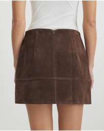 AERE - Anders Suede Look Mini Skirt