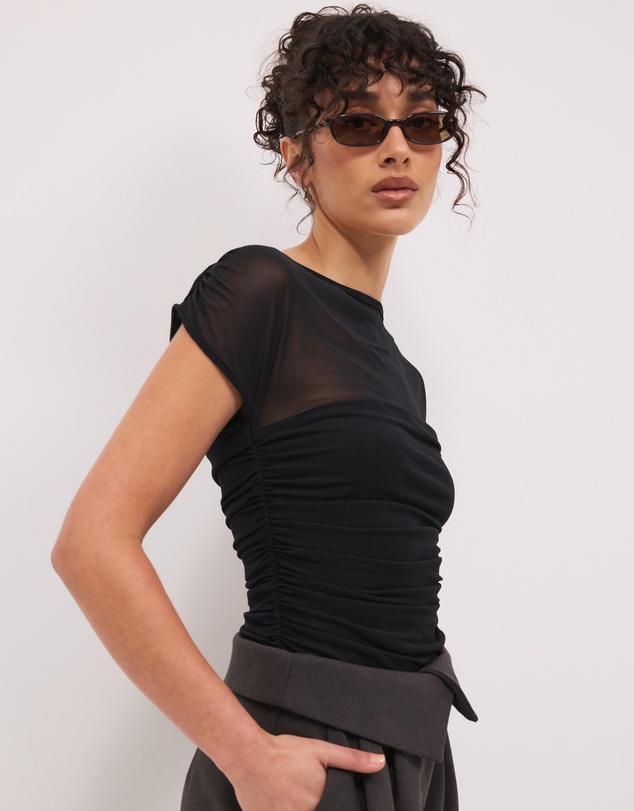 Calli - Aria Draped Mesh Top