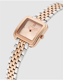 Furla - Diamante 27.5mm Square Rose Gold-tone Dial with Two-Tone Bracelet