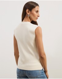 Atmos&Here - Noel V-Neck Sleeveless Knit Cardigan